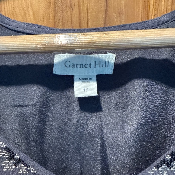 GARNET HILL Embroidered Boho Tunic Pocket Smock Dress 12 - Picture 2 of 3